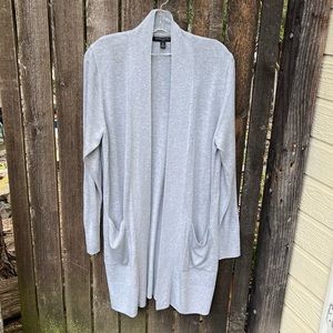 Banana Republic Lightweight Heather Gray Open Cardigan Sweater Sz L